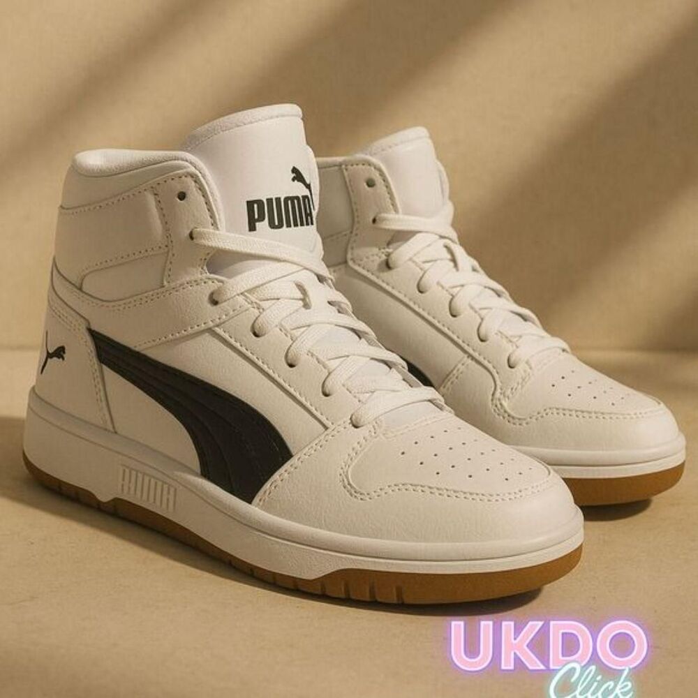 Puma Men's Black and White Footwear